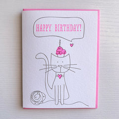 Cat And Cupcake Birthday Card
