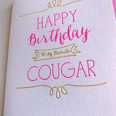 Cougar Birthday Card