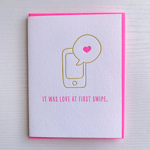 Love at First Swipe Love Card