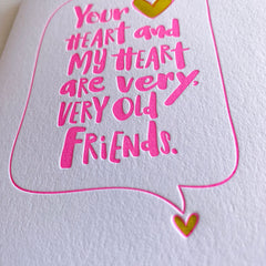Best Friend Card - Your heart and My heart are very very good friends