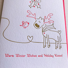 Moose Mistletoe Holiday Card