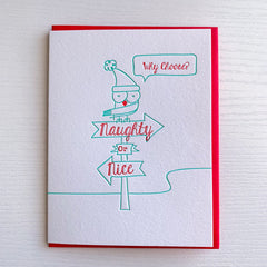 Naughty or Nice Letterpress Holiday Card