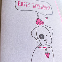 Cupcake Dog Birthday card