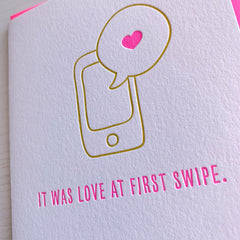 Love at First Swipe Love Card
