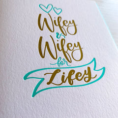 Gay Wedding Card Wifey and Wifey For Lifey
