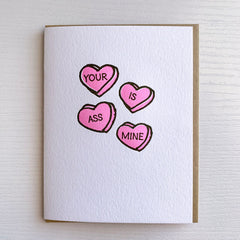 Naughty Candy Hearts Valentines Day Card