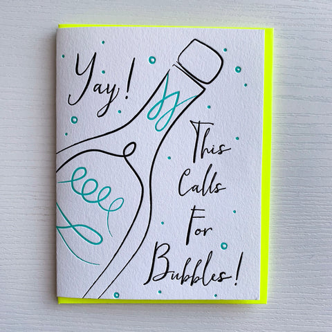 Congratulations Card - This Calls for Bubbles
