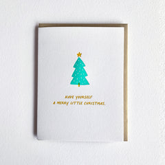 Christmas Card - Letterpress Merry Little Christmas