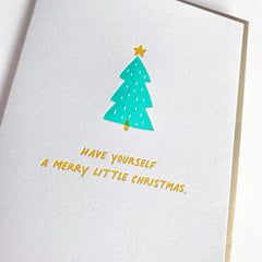 Christmas Card - Letterpress Merry Little Christmas